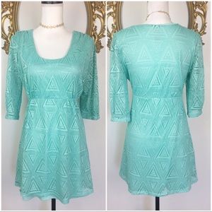 LEL Mint/Aqua Lace Dress Size M/L